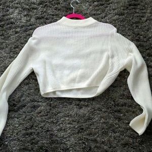 Cropped White Sweater